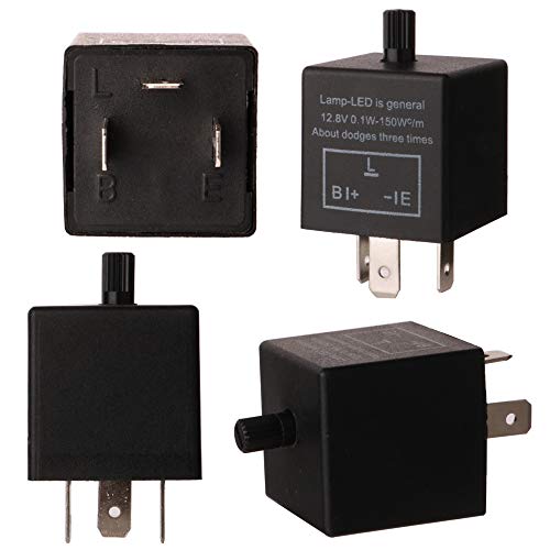 Image of Gebildet 2 pieces 12V 3 Pin Electronic LED Flasher Relay 0.1W-150W c /m Motorcycle Turn Signal Adjustable Flasher CF-13KT, comes with 6pcs Terminals