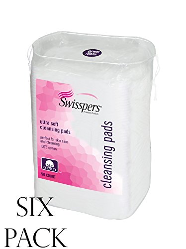 Swisspers Premium Cotton Facial Cleansing Pads, Disposable Washcloth (Pack Of 6) #TOP2