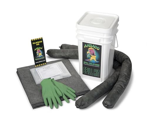 Universal Spill KIT – Perfect Spill Kits for Trucks - in Portable Bucket –for Spill Response – Chemical Or Oil Containment - Up to 5 Gallons -1 Kit