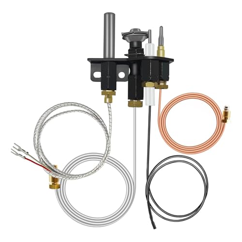 FANSHINUO Conjunto de calentador de agua con electrodo de calentador de termopar, pieza de repuesto, textura de metal, adecuado para calentadores, rejillas de ventilación directa, chimeneas