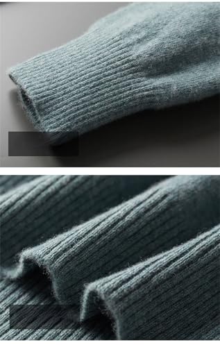 Mens Merino Wool Merino Wool Turtleneck Cashmere Thickened Warm Winter Loose Solid Color Pullover3