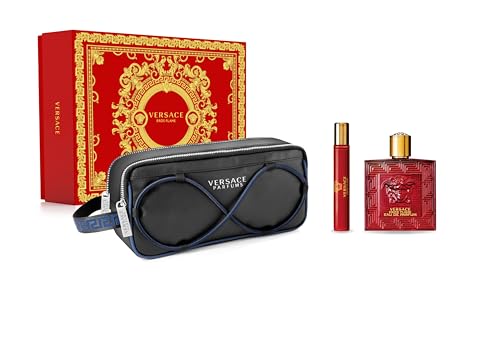 La mejor comparación de Eros Flame Top 10. 40 Versace Eros Flame 3.4 oz EDP + Spray de 10 ml + Trousse