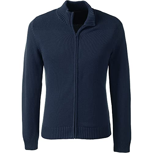 Lands' End School Uniform Men's Cotton Modal Zip Front Cardigan Sweater2