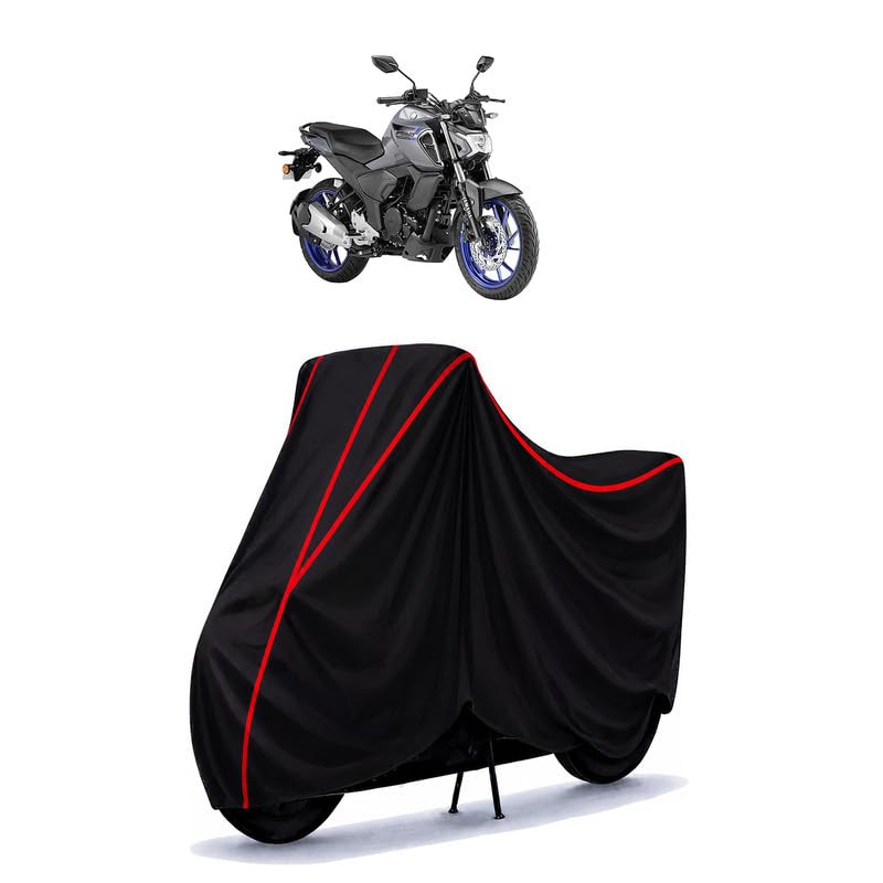 Image of FZS FI V4 Water Resistant Bike Cover for All Motorcycles & Rain | Heavy Duty Taffeta Fabric | UV Protection, Dustproof, Scratchproof | All Weather Two Wheeler Cover with Elastic Bottom