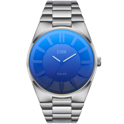 Image of STORM SOLERON Lazer Blue, Solar Movement, 3D Dial, Luminous Hands, Stainless Steel, 50M Water Resistant, Sustainable Materials Used