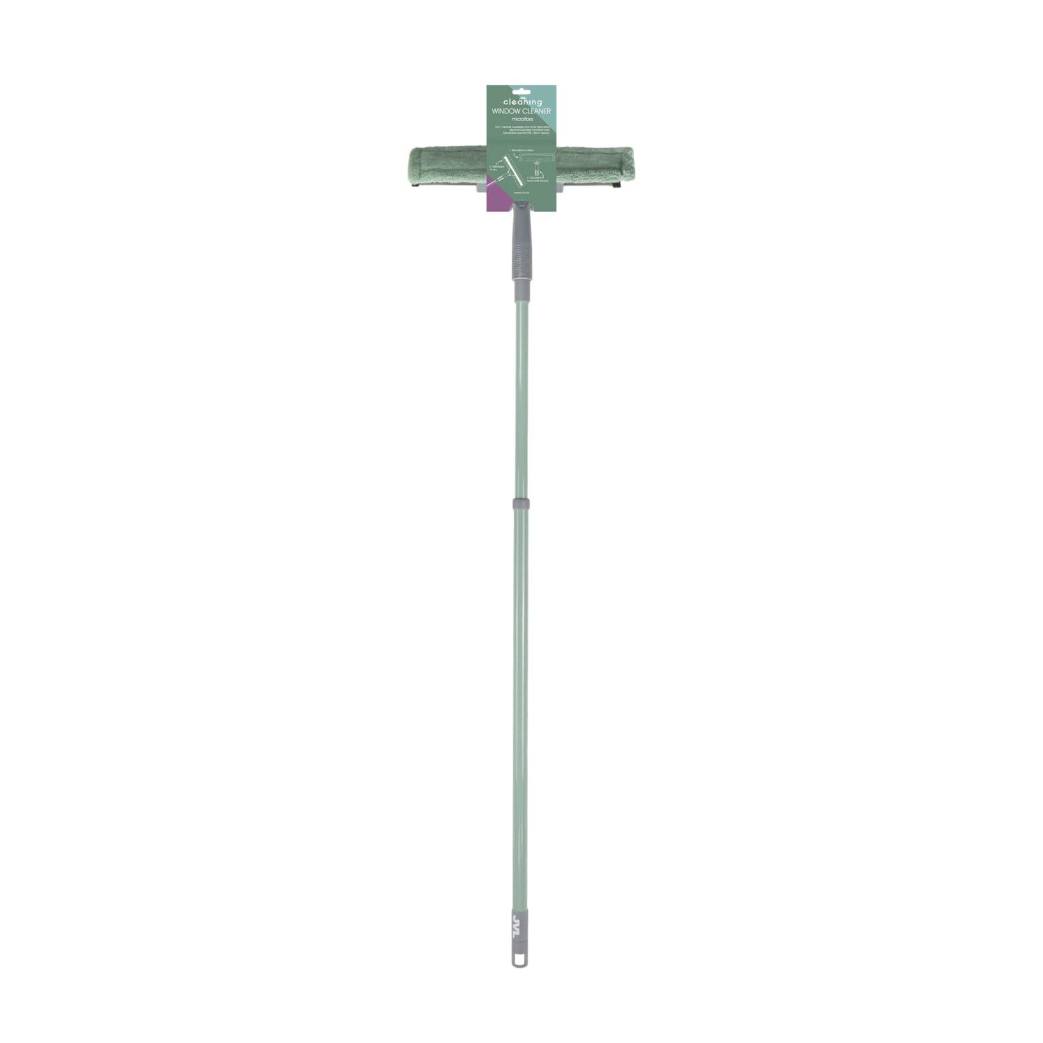 Jvl Green Extendable Microfibre Window Cleaner With Telescopic Handle, Streak-Free Glass Cleaning Tool