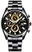 Produktbild JDHFKS Stilvolle Uhr for Männer, Edelstahl-Bügel-Armbanduhr, Multifunktions-Maschine Uhren Wasserdicht Und Beständig Armbanduhr Analog Chronograph Uhr for Business Casual Sport Scratch