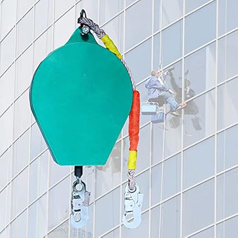 LXX Absturzsicherung Einziehbar, Höhensicherungsgerät mit Automatischer Sperrfunktion, Fallschutzausrüstungen mit Stahlseil und Haken, 3m/5m/7m/10m/15m/20m Cover
