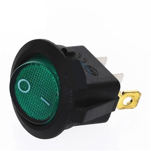 Interruptor LED redondo SPST con iluminación amarilla para control fácil en tablero 5