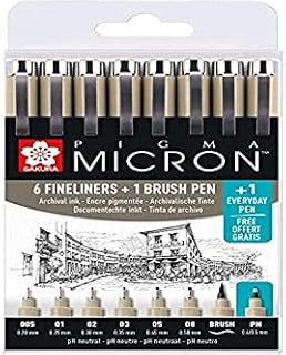 SAKURA PIGMA Micron Fineliner Pens Pack of 8 Black