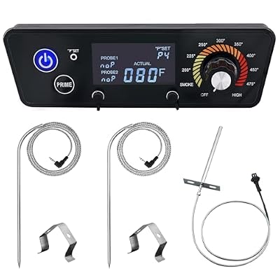 Digital Controller Kit for Pit Boss Grills P7-340/700/1000,Digital Trapezoid Control Board Compatible with Pit Boss Classic/Austin XL/Tailgater/with 2*Meat Probes, RTD Temperature Probe