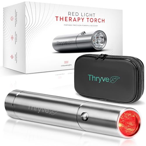 Thryve Infrared & Red Light Therapy Torch for Body, Face, Eyes, Hair, & Knee Wellness Support | Portable Infrared Wand for Relaxation, Muscle Comfort and Healthy-Looking Skin | 630nm 660nm 850nm