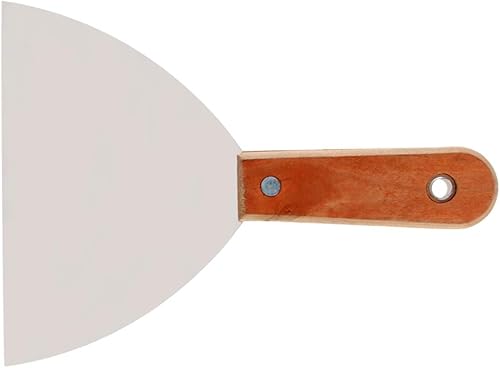 Bettomshin 1 espátula de masilla, cuchillo de acero al carbono de 6 pulgadas con mango de madera, juego de herramientas para masilla, raspador de