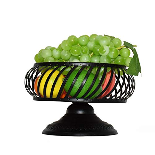 Panier de Fruits Mode Salon créatif Assiette de Fruits, Drain Basket Snack Dessert Dish Pot de Fleurs, 20 * 14.5 * 15.5cm (Couleur: Noir) Cover