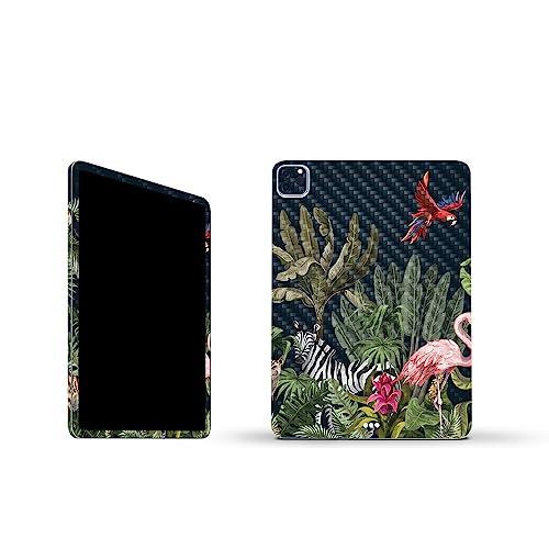 Image of MightySkins Carbon Fiber Skin Compatible With Apple iPad Pro 11 inch M2 4th Gen (2022) Full Wrap Kit - Tropical Kingdom | Protective, Durable Textured Carbon Fiber Finish | Easy To Apply | Made in the USA
