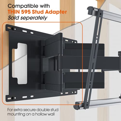 Vogel's Thin 546 Full-Motion Oled Tv Wall Mount For 40-65 Inch Tvs | Swivels Up To 180º | Max. 66 Lbs (30 Kg) | Max. Vesa 400X400 | Ultra Slim Tv Wall Mount | Tüv Certified, Black #TOP6