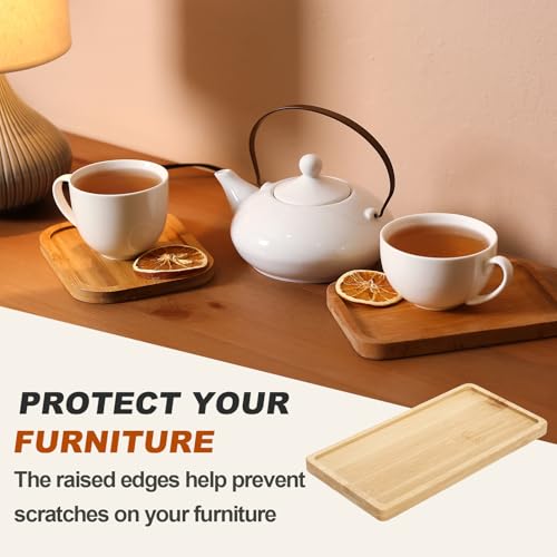 Dessous de verre en bois rectangle pour protéger contre dégâts d'eau et salissures QUARKZMAN 8 Pcs