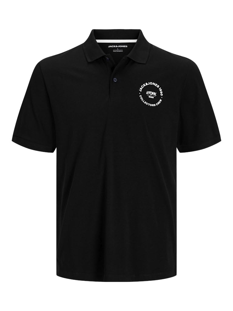 JACK & JONES JJSIMON Polo SS, Black, M