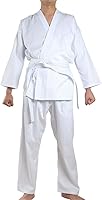 NAMAZU Lightweight Karate Gi Uniform for Kids & Adults - White Martial Arts Student Gi with Belt
