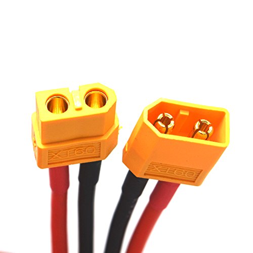 Padarsey 2 Pair Xt60 Connector Female/Male W/Housing 10Cm Silicon Wire 14Awg #TOP4