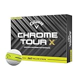 キャロウェイ(Callaway) ゴルフボール CHROME TOUR X 24 360 YLW STRIPE 4ピース構造 360°イエローストライプ・ホワイト