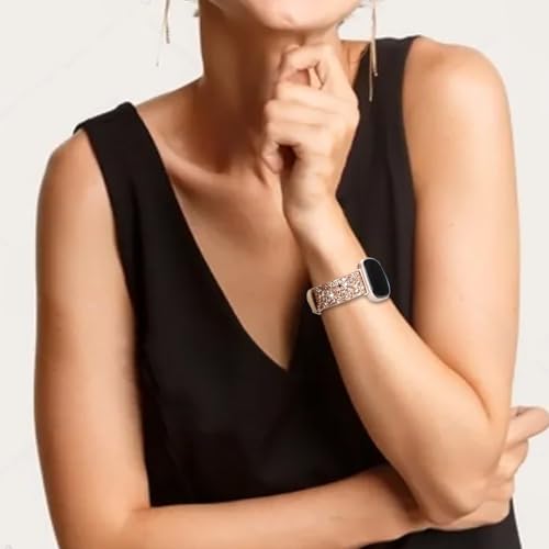 Correa de cuero brillante para Fitbit Versa y Sense miniatura 5