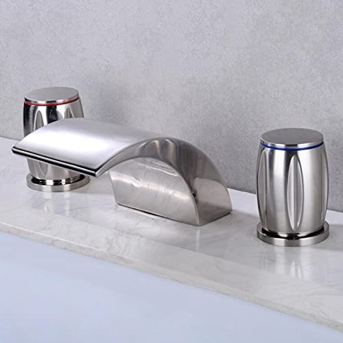 Robinet lavabo double poignée en laiton or finitions nero chic