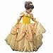 Girls Princess Belle Costume Dress Up Yellow Gowns with Gloves for Christmas Party
