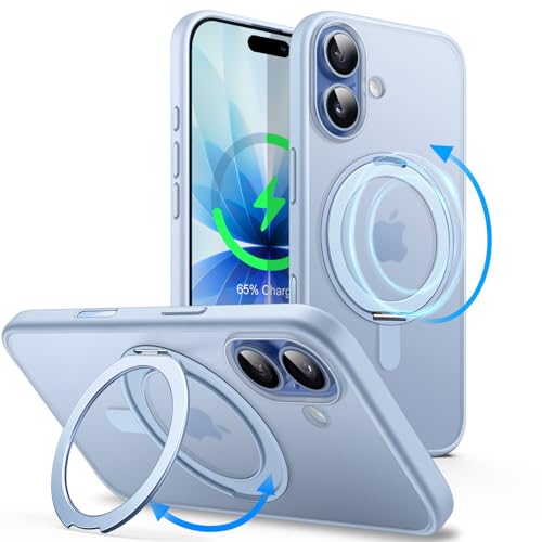 Coque iPhone 17 MagSafe JETech avec support bague 360 et accès bouton caméra