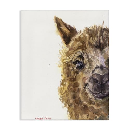 Stupell Industries 'Baby Llama Head Watercolor Painting'| Canvas Art