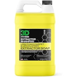 3D Extractor Carpet Cleaner Shampoo for Machine Use - Upholstery Cleaner, Stain Remover & Odor Eliminator - Low Foam, No Residue Formula 1 Gallon
