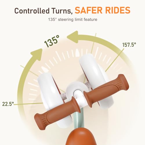 Image of Colorful Lighting Baby Balance Bike Toys for 1 Year Old Girl Gifts, Balance Bike 1 Year Old No Pedal, 12-24 Months Toddler Ride on Toys with 4 Silent Wheels & Soft Seat, 1st Birthday Gifts, Green