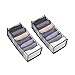 FuninCrea 2-Pack Armadio Vestiti Organizzatore 7 Griglie Scomparto Jeans Scatola di Stoccaggio Rete Biancheria Organizzatore Cassetto Casa Organizzatore per Jeans Leggings 14×9.8×7.8 pollici (Grigio)