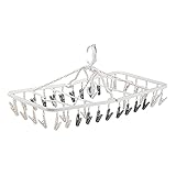 ダイヤ フランドリー 洗濯ハンガー 衣類に跡が付かない干し分け角ハンガー 40ピンチ WT/GY 横76cm×縦38.8cm×高さ33.6cm 物干し 衣類に合わせた3種洗濯バサミ Daiya FLaundry 058110