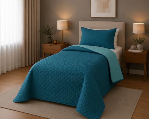 GX GARGIX Trapuntino Letto Singolo Double Face – Copriletto Trapuntato
