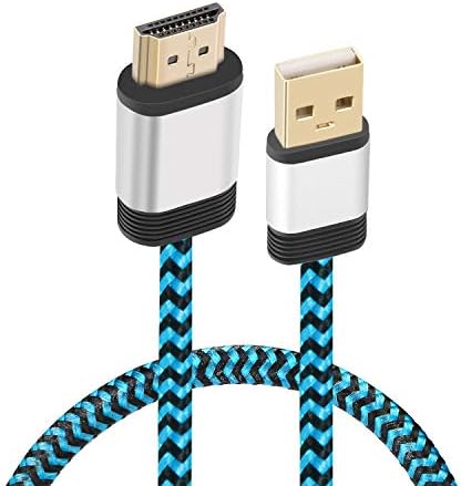 Yeebline USB to HDMI Charger Cable, [Aluminum Shell, Nylon Braided] USB 2.0 Type A Male to HDMI Male Charging Converter Adapter Cord 0.5M