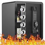 Riflewell 2.0 Cub Feuerfester Tresor, großer Home Safe Box mit Dual-Alarmsystem und...
