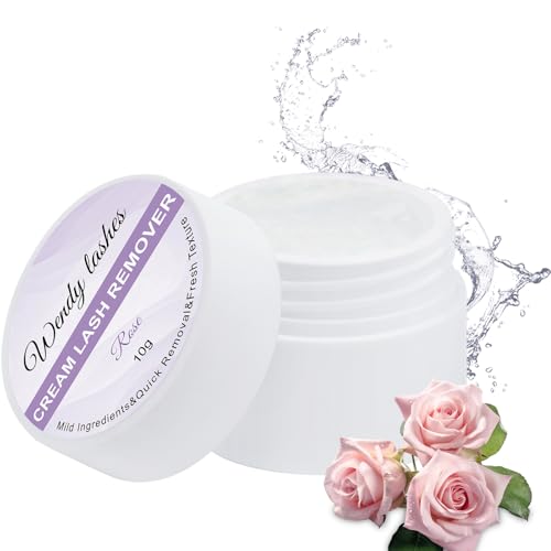 Lash Remover for Eyelash Clusters and Extensions: 10ml Cream Glue-Remover, Effectively, Low Irritation for Sensitive Skin, Rose-flavored, 250123