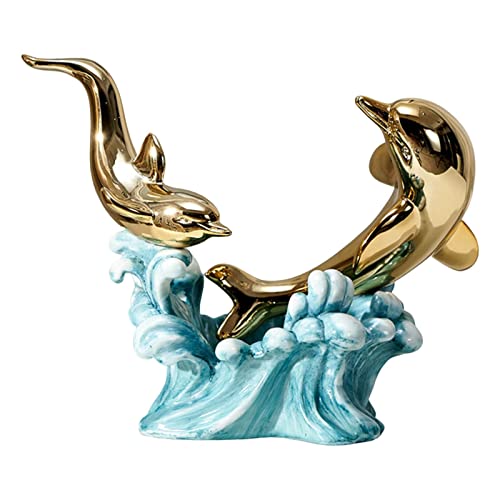 Ioensy Estilo Nórdico Dolphin Rack Decorativo Animal Escultura Artigos de Mobiliário Arte Bonito Gar