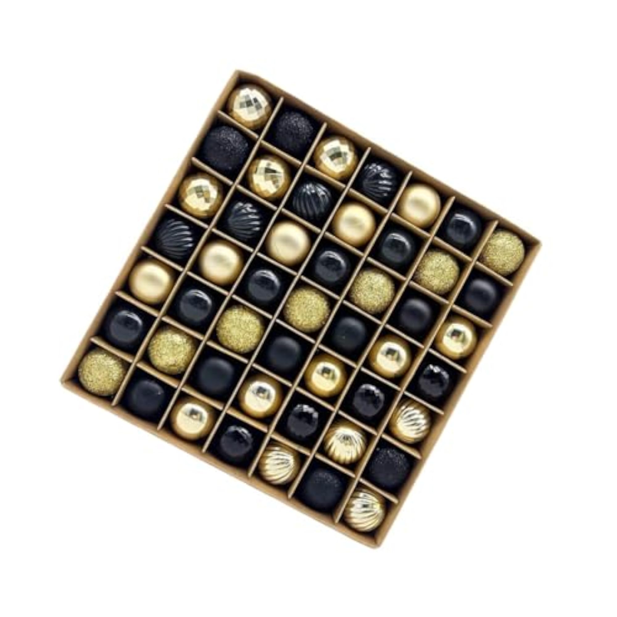 49x Black Gold Christmas Balls for Home Wedding Party