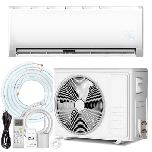9000 BTU Mini Split AC/Heating System with Inverter, 19 SEER2 115V Energy Efficient Ductless Wall-Mounted Air Conditione - Detailed View