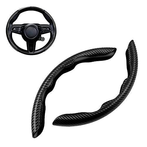 Image of STHIRA Carbon Fiber Steering Wheel Cover Universal Steering Wheel Cover Car Interior Decoration Car Steering Wheel Anti-Slip Cover for 14 /15 /16 inch Car Steering Wheel to Use