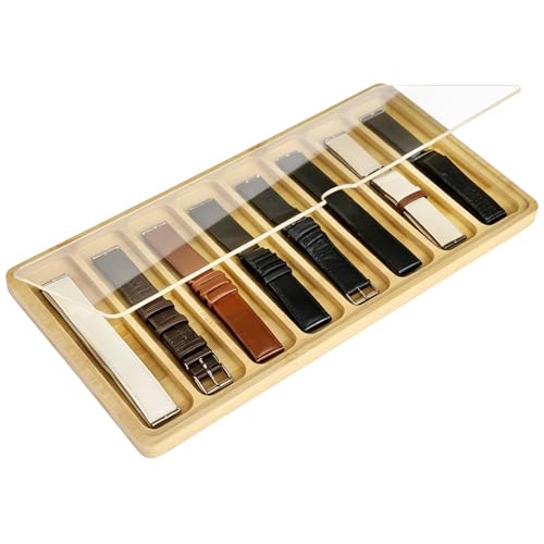 Wooden 8-Slot Watch Band Organizer