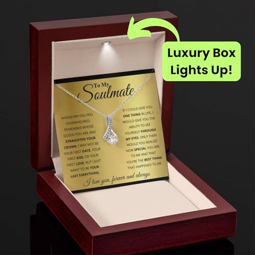 Birthday Gifts for Wife from Husband | Soulmate Necklace with Heartfelt Message Card & Box | Anniversary, Birthday, Christmas or Valentine’s Day Gift for Girlfriend, Fiancée2