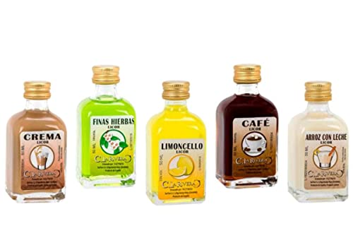 Lote de 10 Estupendas Botellas de Licores 'La Rivera' (Sabores a Elegir). Detalles de Bodas y Eventos. Regalos Originales. DC (Arroz con Leche)