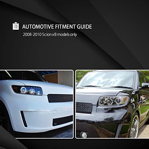 Autozensation Compatible With 2008-2010 Scion Xb Black Halo Led Projector Headlights L + R Pair Headlamp #TOP4