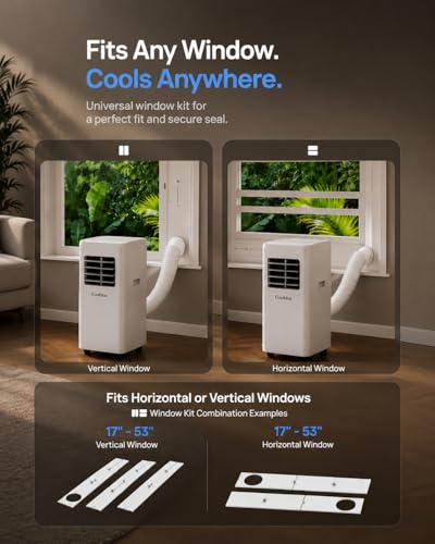 Image of Coolblus Portable Air Conditioners, 8500 BTU Portable AC Cool Up to 360 Sq.Ft, 3 IN 1 with Remote Control, Sleep Mode, Window Kit, No Wall or Window Installation Needed, White-8500BTU