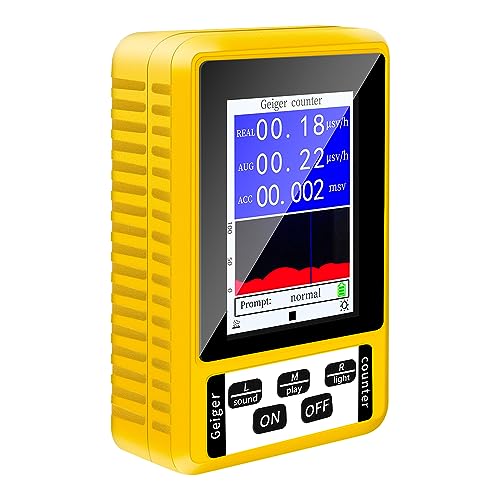 Radiation Meter, Rechargeable Radiation Monitor Meter, Nuclear Radiation Detector, Gyager Counter, Alarm Function, 0 - 99.99 μsv/H, Energy Compensation GM Tube, Nuclear Radiation Meter, Radiation