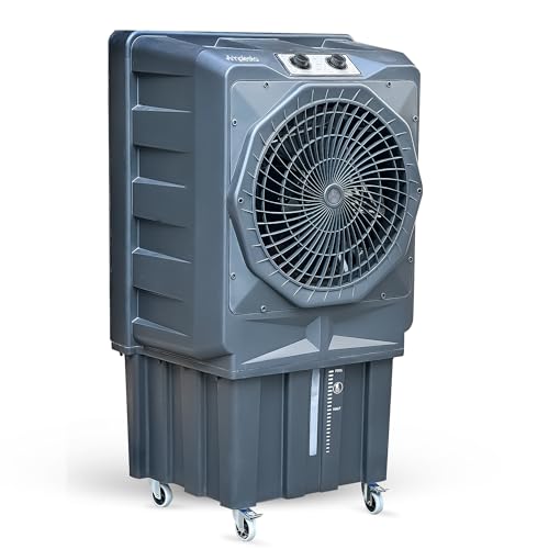 Amplesta Tejas 110L Desert Commercial Air Cooler for Home with 20 Fan, Powerful 125 ft. Air throw, 75mm Honeycomb pads for cooling, 3 Speed, Cooler for room; Dark Grey (1 Year warranty)