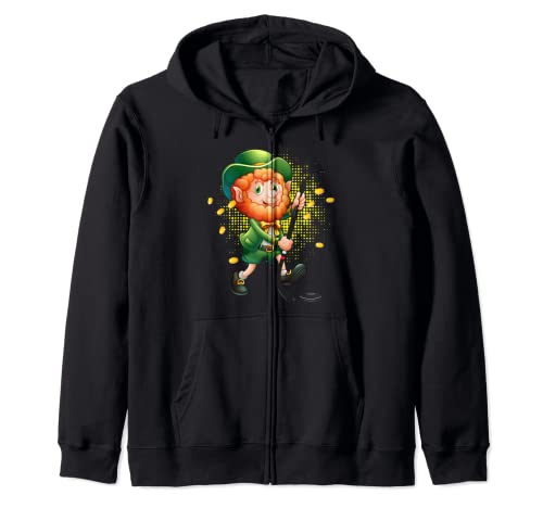 Leprechaun Ice Field Hockey Funny St Patricks Day Sports Fan Sudadera con Capucha